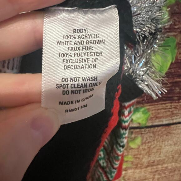 Joyland Ugly Christmas Sweater Party Large Sloth Slo HoHo Santa Bells Crewneck - Picture 5 of 5